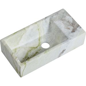 Fontein Mia 40.5x20x10.5cm marmerlook wit groen rechts zonder kraangat
