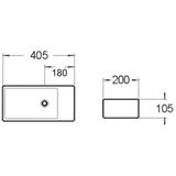 Fontein Mia 40.5x20x10.5cm marmerlook zwart links zonder kraangat