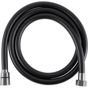 Doucheslang 150cm mat zwart Pvc Gun metal