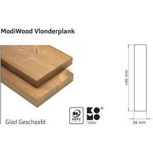 Intergard Vlonderplanken thermisch gemodificeerd, glad geschaafd 420cm