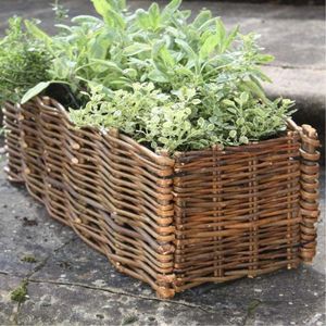 FKL Houten bloempotbak Plantenbak Tuinterras kant-en-klaar gemonteerd D27 (walnoot, 60 cm