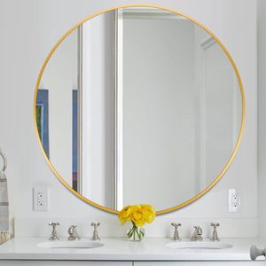 SensaHome Moderne Nordic Design Wandspiegel Ronde Wandspiegel Badkamer/Make up Spiegel Goud 70