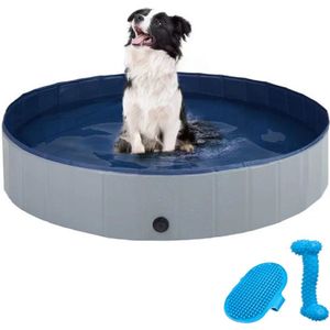 XXL Zwembadje voor kinderen en huisdieren - Hondenzwembad - Hondenbad - Bad voor Honden, Huisdieren - Opzetzwembad - 160x160x30cm - Grijs