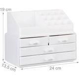 Confibel - Make-up Organizer - Cosmetica Organizer - Verstelbare Lades - Sieraden/Make-up - Cosmetica Opbergdoos - Wit