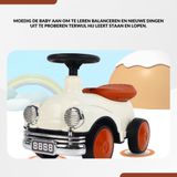 Buxibo Retro Loopauto | Loopwagen met verlichting en Muziek | 1-3 jaar - 58x29x38cm