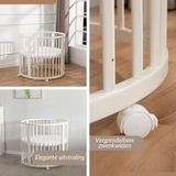 Buxibo Baby Box - Rond - Inclusief Matras - Wit - 92x92x80.5cm