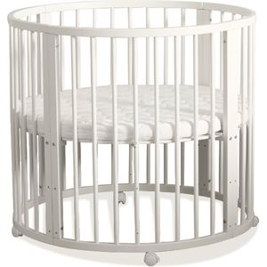 Buxibo Baby Box - Grondbox - Speelbox - Playpen - Kinderbox - Rond - Inclusief Matras - Op Wielen - 92x92x80.5cm - Wit