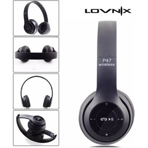 Lovnix P47 | Bluetooth koptelefoon | Draadloze headset | Wireless Headphones | Zwart