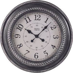 Lafocuse Stille Retro Zwarte Wandklok 30 cm Analoog Rond Arabische Cijfers Decor Niet-tikkende Muurklok voor Keuken Woonkamer Slaapkamer Kantoor