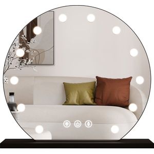 Hollywood Spiegel met Verlichting - 3 Standen - 2700K/4500K/6400K - Vanity Mirror - Verstelbare licht - 60cm - Zwart