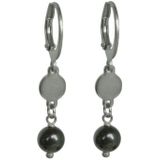 Flow Jewels Oorringen Naomy Onyx Steentje Zilver