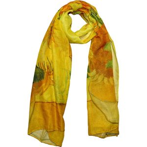 Boodz Langwerpige Sjaal Chiffon Zonnebloemen | Van Gogh | Schilderij