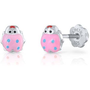 Lapetra Kinder Oorknopjes Lieveheersbeestje Roze/Blauw