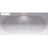 Riho Desire hoekbad - 170x77cm - Hoekopstelling rechts - met LED-plint - Sparkle - met chromen badvuller - acryl Wit/zwart velvet B157010220