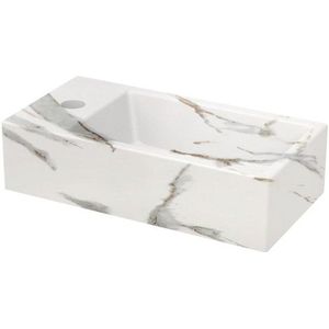 Riho Livit Tiny Fontein - 1 kraangat links - 41x20.5x10.5cm - wit marmer W031008M00