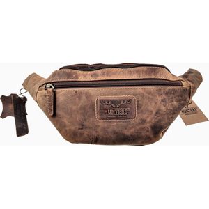 Hunters Heuptasje Unisex - Bruin Buffelleer - Buideltas - Informal Crossbodytas