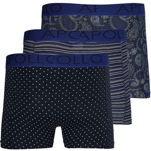 Apollo - Boxershort heren paisley blue - 3-Pack - Maat M - Heren boxershort - Ondergoed heren - boxershort multipack - Boxershorts heren