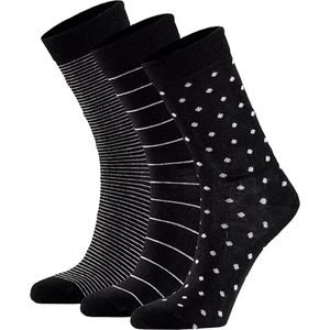 Apollo - Biologisch Katoenen Fashion Sokken - Multi Zwart - 6-Paar