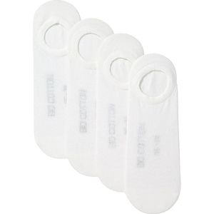 Bio Katoen - No Show Sokken - Wit - 4 Paar - 96% Organisch Katoen