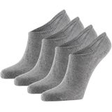 Apollo - Sneakersokken - Licht Grijs - Biologisch Katoen - 4 Paar