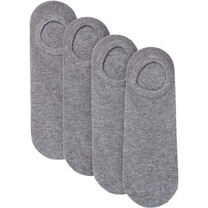 Apollo - Sneakersokken - Licht Grijs - Biologisch Katoen - 4 Paar