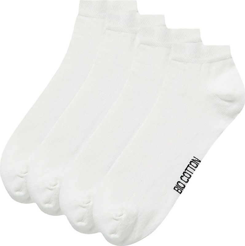 Apollo - Sneakersok - Wit - Biologisch Katoen - 4 Paar - Unisex