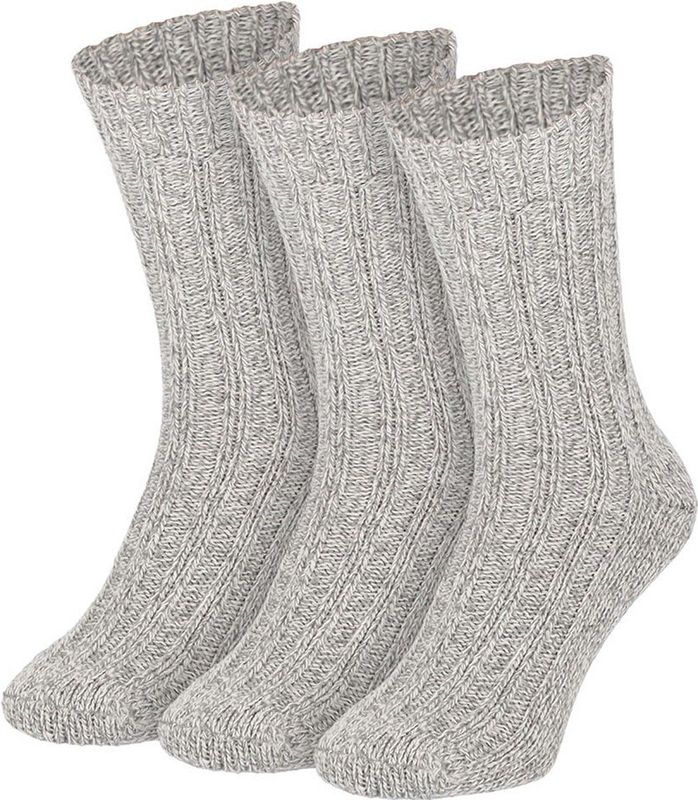 Apollo - Noorse Wollen Werksokken - Grijs - 3 Paar - 35% Wol - 35% Polyamide - 30% Polyacryl