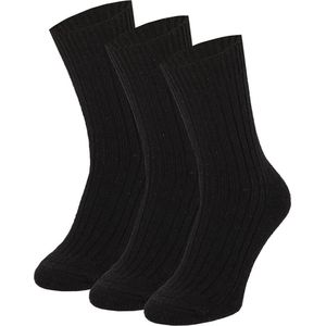 Noorse Wollen Werksokken - Zwart - 3 Paar - 30% Wol - 15% Polyamide - 55% Polyacryl