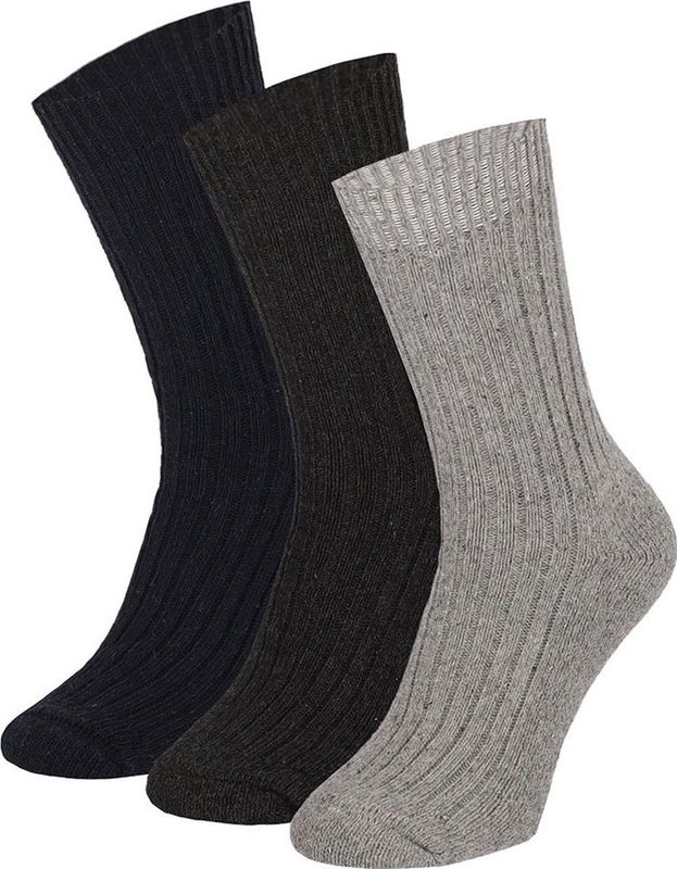 Apollo - Noorse wollen werksokken met badstof zool - Multi color - Maat 39/42 - Werksokken heren - Warme wollen sokken - Werksokken heren 39 42