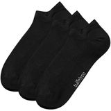 Apollo - Bamboe Sneakersokken - Zwart - 3 Paar - Naadloze Sokken