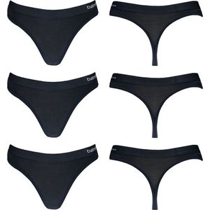 Apollo - Bamboe String - Navy Blauw - 3-Pak - 65% Viscose, 30% Bamboe, 5% Elastaan