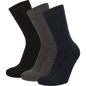 Thermosokken - Zwart - Grijs - Blauw - 3 Paar - 60% Katoen