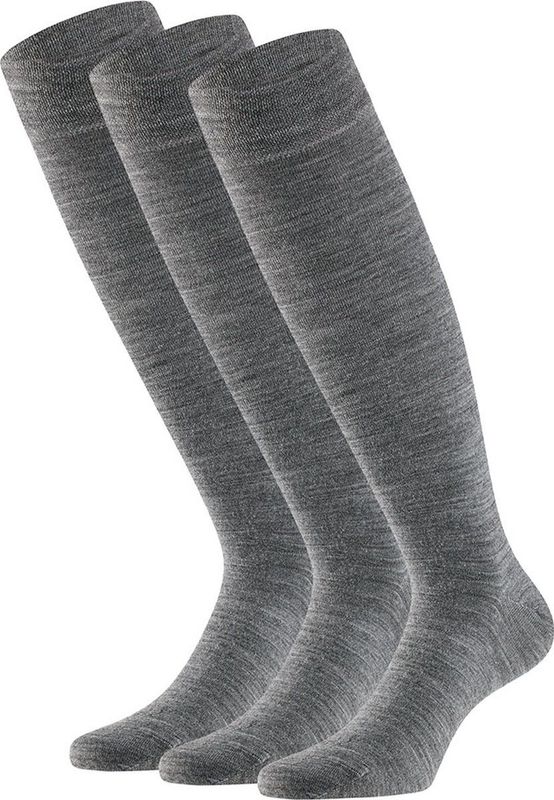 Merino Wollen Kniekousen - Medium Grijs - 1 X 3 Paar - 50% Wol
