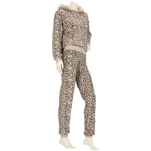 Apollo Dames Huispak Loungewear Luipaard Print Fleece Incl Capuchon - Maat L/XL