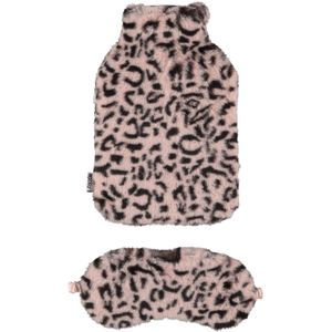 Apollo - Warmwaterkruik - Leopard Print - Roze - Inclusief Oogmasker