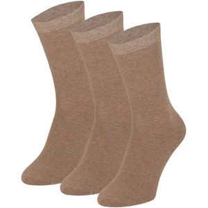 Apollo - Katoenen Heren Sokken - Donker Beige - 3 Paar