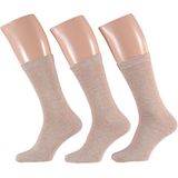 Apollo - Katoenen Heren Sokken - Medium Beige - 3 Paar