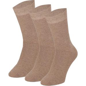 Apollo - Katoenen Heren Sokken - Medium Beige - 3 Paar
