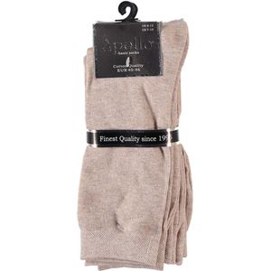 Apollo - Katoenen heren sokken - Medium beige - Maat 40/46 - Herensokken maat 43 46 - Sokken heren - Sokken heren 43 46 - Sokken