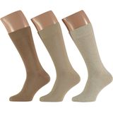Apollo - Katoenen Heren Sokken - Multi Beige - 3 Paar