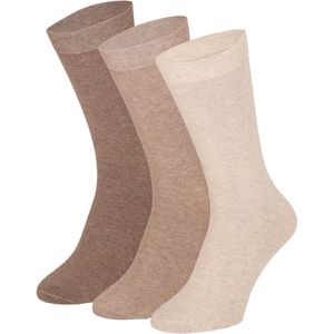 Apollo - Katoenen Heren Sokken - Multi Beige - 3 Paar