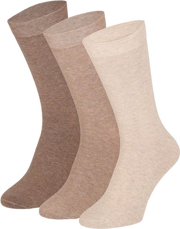 Apollo - Katoenen Heren Sokken - Multi Beige - 3 Paar