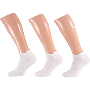 Apollo - Sneaker Sportsokken - Wit - Badstof - 3-Pak