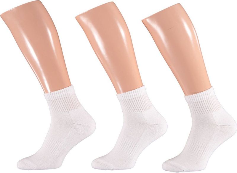 Apollo - Sport Enkelsokken - Wit - 3 Paar - Katoen