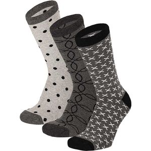 Apollo - Badstof Sokken - Multi Grijs - 6 Pak - Uniek Motief