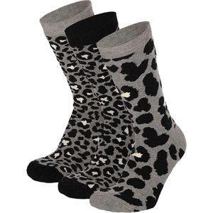 Apollo - Badstof Sokken - Multi Zwart - 6 Pak - Uniek Dessin
