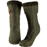 Apollo - Heren Huissokken - Groen - 100% Polyester - Antislip