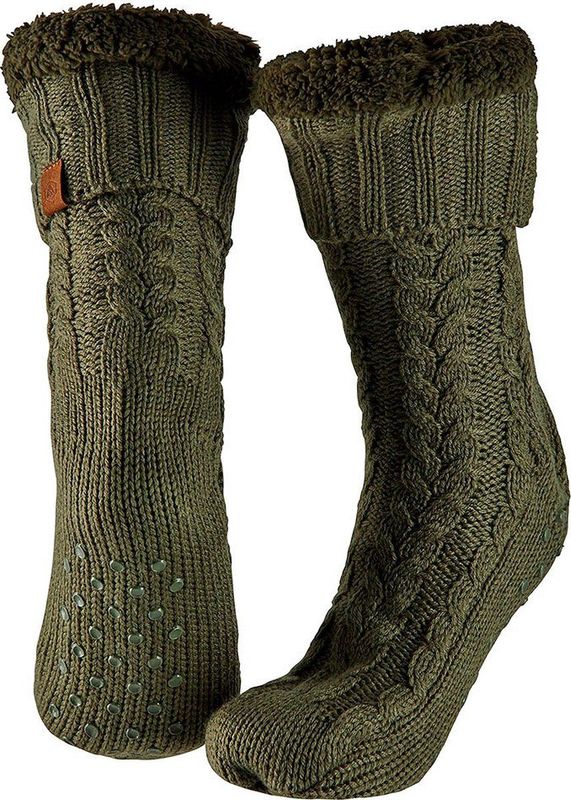 Apollo - Heren Huissokken - Groen - 100% Polyester - Antislip