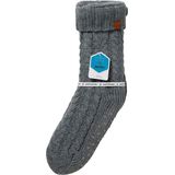 Apollo - Huissokken heren met vacht - Anti slip - Midden Grijs - One size - Fluffy sokken - Slofsokken - Huissokken anti slip - Huisokken - Warme sokken heren