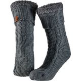 Apollo - Huissokken heren met vacht - Anti slip - Midden Grijs - One size - Fluffy sokken - Slofsokken - Huissokken anti slip - Huisokken - Warme sokken heren